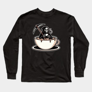 grim reaper coffee bath Long Sleeve T-Shirt